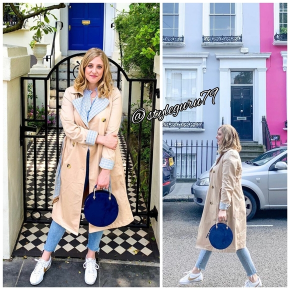 NWT, Anthropologie, Gingham Lined Trench Coat - Picture 3 of 5